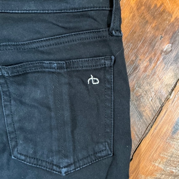 Rag & Bone Black Plush Skinny Mid-Rise Stretch Jeans Women’s Size 25 - Picture 8 of 8